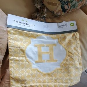 THRESHOLD Monogram Pillow Yellow
